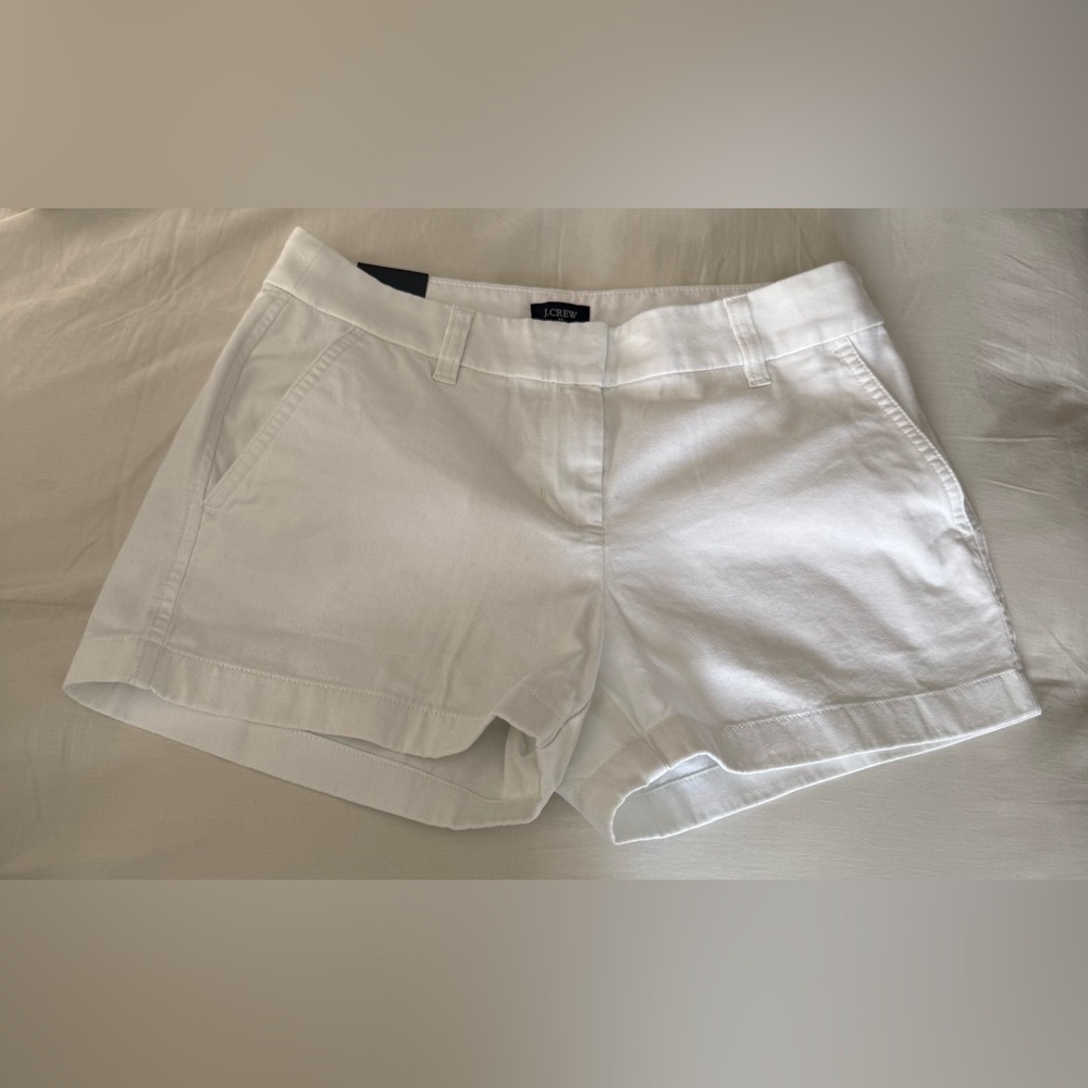 J. Crew Women's White Cotton Chino Bermuda Shorts